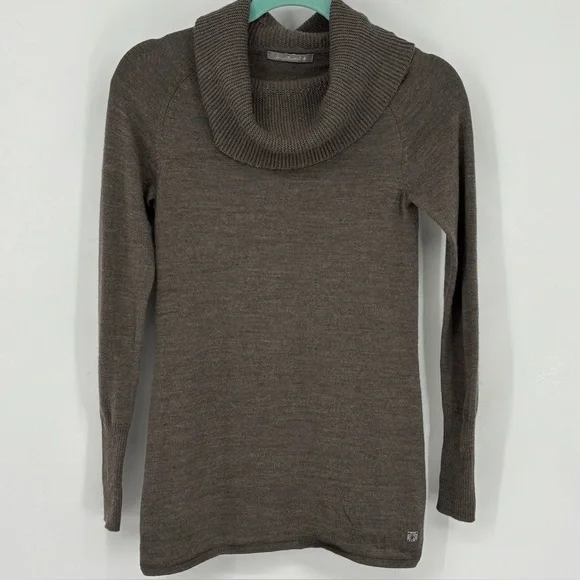 Smartwool Taupe brown Cowl Neck wool Sweater tunic pullover cozy warm - Picture 1 of 10